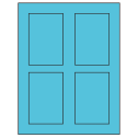 2.875" x 4.312" Turquoise Rectangular Sheet Labels