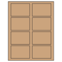 3.5" x 2.375" Brown Kraft Rectangular Sheet Labels