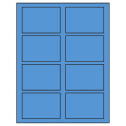 3.5" x 2.375" Fluorescent Blue Rectangular Sheet Labels