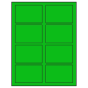 3.5" x 2.375" Fluorescent Green Rectangular Sheet Labels