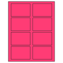 3.5" x 2.375" Fluorescent Pink Rectangular Sheet Labels