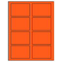 3.5" x 2.375" Fluorescent Red Rectangular Sheet Labels