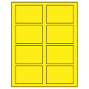 3.5" x 2.375" Fluorescent Yellow Rectangular Sheet Labels