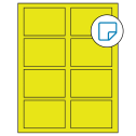 3.5" x 2.375" Fluorescent Yellow Rectangular Sheet Labels - Removable Adhesive