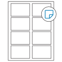 3.5" x 2.375" White Rectangular Sheet Labels - Removable Adhesive