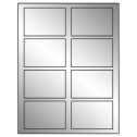 3.5" x 2.375" Silver Foil Rectangular Sheet Labels
