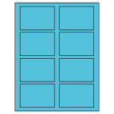 3.5" x 2.375" Turquoise Rectangular Sheet Labels