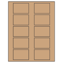 2.875" x 1.875" Brown Kraft Rectangular Sheet Labels