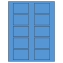 2.875" x 1.875" Fluorescent Blue Rectangular Sheet Labels