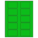 2.875" x 1.875" Fluorescent Green Rectangular Sheet Labels
