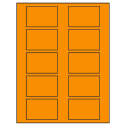 2.875" x 1.875" Fluorescent Orange Rectangular Sheet Labels