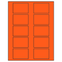 2.875" x 1.875" Fluorescent Red Rectangular Sheet Labels