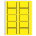2.875" x 1.875" Fluorescent Yellow Rectangular Sheet Labels