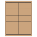 2" x 2" Brown Kraft Square Sheet Labels