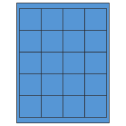 2" x 2" Fluorescent Blue Square Sheet Labels