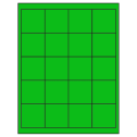2" x 2" Fluorescent Green Square Sheet Labels