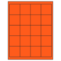 2" x 2" Fluorescent Red Square Sheet Labels