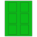 2.625" x 3" Fluorescent Green Rectangular Sheet Labels