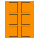 2.625" x 3" Fluorescent Orange Rectangular Sheet Labels