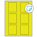 2.625" x 3" Fluorescent Yellow Rectangular Sheet Labels - Removable Adhesive