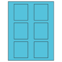 2.625" x 3" Turquoise Rectangular Sheet Labels