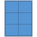 4" x 3.5" Fluorescent Blue Rectangular Sheet Labels