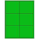 4" x 3.5" Fluorescent Green Rectangular Sheet Labels