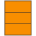 4" x 3.5" Fluorescent Orange Rectangular Sheet Labels