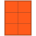 4" x 3.5" Fluorescent Red Rectangular Sheet Labels