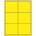4" x 3.5" Fluorescent Yellow Rectangular Sheet Labels