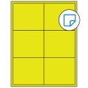 4" x 3.5" Fluorescent Yellow Rectangular Sheet Labels - Removable Adhesive