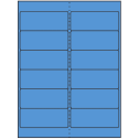 4" x 1.5" Fluorescent Blue Rectangular Sheet Labels