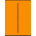 4" x 1.5" Fluorescent Orange Rectangular Sheet Labels