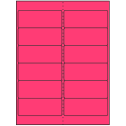 4" x 1.5" Fluorescent Pink Rectangular Sheet Labels