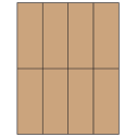 2.125" x 5.5" Brown Kraft Rectangular Sheet Labels