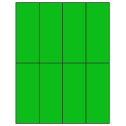 2.125" x 5.5" Fluorescent Green Rectangular Sheet Labels