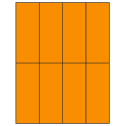 2.125" x 5.5" Fluorescent Orange Rectangular Sheet Labels