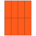 2.125" x 5.5" Fluorescent Red Rectangular Sheet Labels