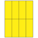 2.125" x 5.5" Fluorescent Yellow Rectangular Sheet Labels