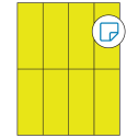 2.125" x 5.5" Fluorescent Yellow Rectangular Sheet Labels - Removable Adhesive