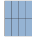 2.125" x 5.5" Pastel Blue Rectangular Sheet Labels