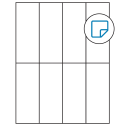 2.125" x 5.5" White Rectangular Sheet Labels - Removable Adhesive