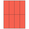 2.125" x 5.5" Red Rectangular Sheet Labels