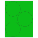 4.5" Fluorescent Green Circular Sheet Labels