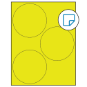 4.5" Fluorescent Yellow Circular Sheet Labels - Removable Adhesive