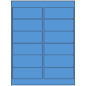 4" x 1.5" Fluorescent Blue Rectangular Sheet Labels