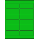 4" x 1.5" Fluorescent Green Rectangular Sheet Labels