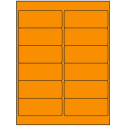 4" x 1.5" Fluorescent Orange Rectangular Sheet Labels