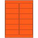 4" x 1.5" Fluorescent Red Rectangular Sheet Labels