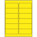 4" x 1.5" Fluorescent Yellow Rectangular Sheet Labels